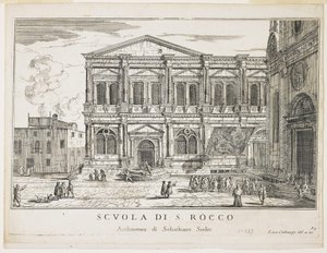 St. Rocco Kardeşliği'nin Görünümü, Venedik Binaları ve Manzaraları'ndan bir levha, 1703, 1750-53