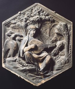 Müzik (Orpheus), Luca della Robbia (yaklaşık 1400-1482) by Luca Della Robbia