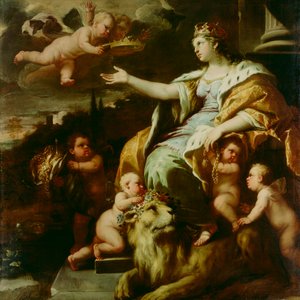 Yücelik Alegorisi, 1670 dolayları (tuval üzerine yağlı boya) by Luca Giordano