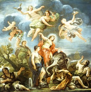 Temperance Alegori, Luca Giordano, tuval üzerine yağlı boya by Luca Giordano