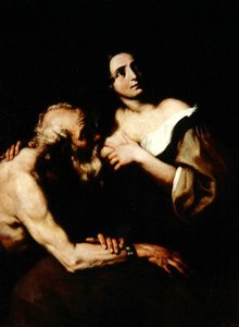 Roman Charity (tuval üzerine yağlı boya) by Luca Giordano