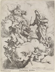 Bakire ve İsa tarafından alınan Aziz Anne by Luca Giordano