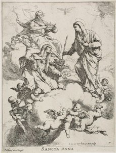 Aziz Anne, İsa ve Bakire tarafından Cennette Karşılandı by Luca Giordano