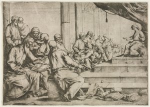 Tapınakta Genç Mesih Öğretimi, c. 1653. by Luca Giordano