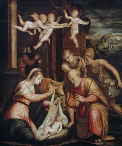 Çobanların hayranlığı, Luca Longhi (1507-1580), ahşap üzerine yağlıboya