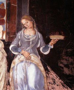 Benedict, keşişlere manastırın dışında nerede ve ne zaman yemek yediklerini söyledi. Detay Luca Signorelli (1445 ca-1523) tarafından yapılan ve Benedictine Tarikatı