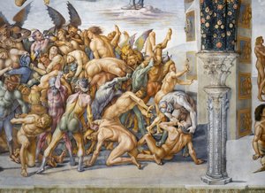 Cehennemde lanetlenmiş, Son Yargı fresk döngüsünden by Luca Signorelli