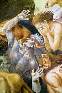 Cehennemde lanetlenmiş, Son Yargı fresk döngüsünden by Luca Signorelli