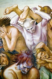 Cehennemde lanetlenmiş, Son Yargı fresk döngüsünden by Luca Signorelli