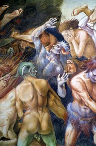 Cehennemde lanetlenmiş, Son Yargı fresk döngüsünden by Luca Signorelli