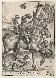 Bir Beyefendi ve Kovalamaya Giden Bir Hanımefendi by Lucas Cranach