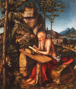 Aziz Jerome Kayalık Bir Manzarada Yazma, c.1515
