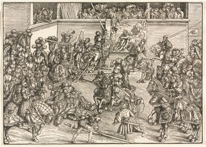 Sampson ve Aslan Goblenli İkinci Turnuva by Lucas Cranach