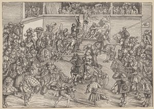 Sampson ve Aslan ile Turnuva by Lucas Cranach