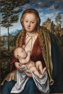 Çocuğu emziren Bakire - Yaşlı Lucas Cranach by Lucas Cranach