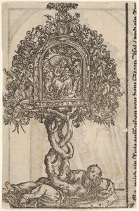 Wittenberg Reliquaries, 1509 Büyük Serisinden Jesse Ağacı ile Altın Bir Reliquary. by Lucas Cranach the Elder