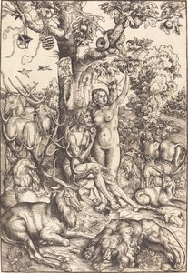 Adem ve Havva Cennette by Lucas Cranach the Elder