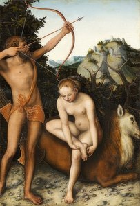 Apollon ve Diana. 1530 civarında by Lucas Cranach the Elder