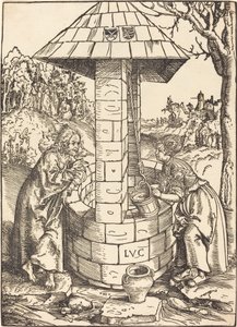 İsa ve Samiriyeli Kadın by Lucas Cranach the Elder