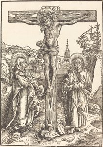 Bakire ve Aziz John Arasındaki Haç Üzerindeki İsa by Lucas Cranach the Elder