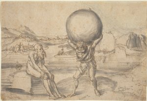 Herkül Küre Atlasını Rahatlatıyor by Lucas Cranach the Elder