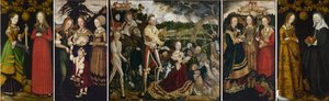 Yaşlı Lucas Cranach - Aziz Catherine Sunağı (Dresden  Londra) by Lucas Cranach the Elder