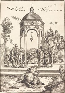 Marcus Curtius Uçurumun içine Dalıyor by Lucas Cranach the Elder