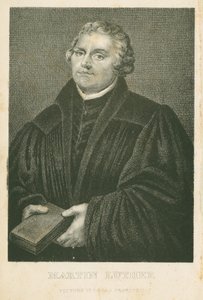 Martin Luther, James Weber tarafından litografi (c.1824-86), c.1850 by Lucas Cranach the Elder