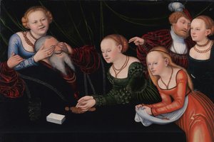Fahişeler tarafından kandırılan yaşlı adam, yaklaşık 1537 by Lucas Cranach the Elder