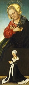 Donör olarak Saksonya Düşesi Barbara ile Saint Anne, yaklaşık 1514 by Lucas Cranach the Elder