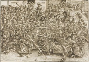 Üçüncü Turnuva, Mızrak Kıran Şövalyeler ile by Lucas Cranach the Elder