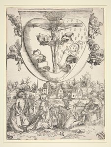 Kutsal Kalbin Kollarıyla Bakire, Aziz John, Aziz Lawrence ve Aziz Roch by Lucas Cranach the Elder