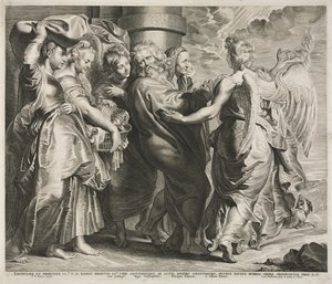 Lût ve Ailesi Sodom'dan Ayrılıyor by Lucas Emil Vorsterman