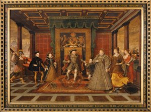 'Henry VIII ailesi: Tudor Veraset Alegori', 1572
