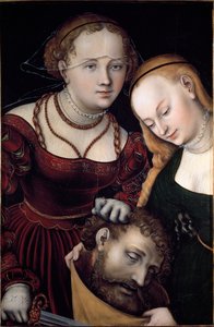 Judith, bir hizmetçi ve yaşlı Lucas Cranach