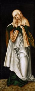 İnsanın Düşüşü: Acıların Annesi Olarak Bakire - Yaşlı Lucas Cranach (1472-1553). Ahşap üzerine yağlı boya, yaklaşık 1510-1520. Boyut: 137x54cm. Sanat Tarihi Müzesi, Viyana by Lucas the Elder Cranach