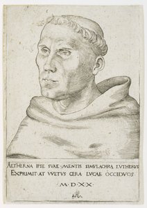 Martin Luther, Üç Çeyrek Görünümde Büstü by Lucas the Elder Cranach