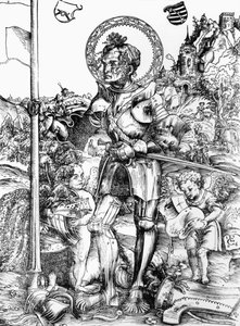 George (tahta baskı) (s/b fotoğraf) by Lucas the Elder Cranach