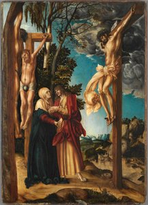 The Crucifixion, Cranach, Lucas, the Elder (1472-1553). ahşap üzerine yağ by Lucas the Elder Cranach
