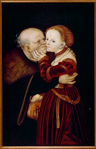 Yaşlı aptal. Lucas Cranach (1472-1553) (Ec. All.) tarafından yapılan resim 16. yüzyıl. Prag, Ulusal Galeri - Yaşlı aptal. Lucas Cranach