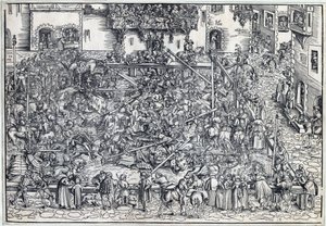 Tournoi - Turnuva - Cranach, Lucas, the Elder (1472-1553) - 1509 - Gravür - 26,4x38 - Özel Koleksiyon by Lucas the Elder Cranach