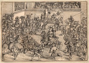 Tournoi - Turnuva - Cranach, Lucas, the Elder (1472-1553) - 1509 - Gravür - 29,8x42,7 - Özel Koleksiyon by Lucas the Elder Cranach