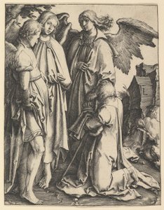 İbrahim ve Üç Melek, M.Ö. 1513. by Lucas van Leyden