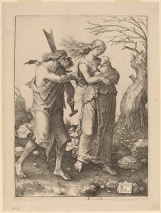 Adem ve Havva Cennetten Çıkarıldıktan Sonra by Lucas van Leyden