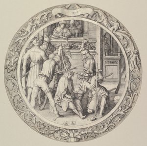 Döngüsel Tutkudan Dikenlerle Taçlandırılan İsa, 1509. by Lucas van Leyden