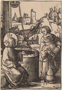 İsa ve Samiriyeli Kadın by Lucas van Leyden