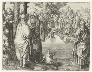 Ürdün'de Mesih'in Vaftizi by Lucas van Leyden