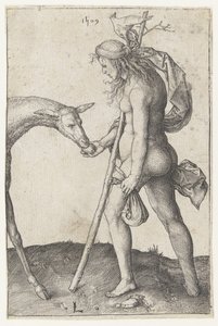Doe ile genç kadın by Lucas van Leyden