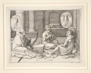 Yusuf Hapishanede Düşleri Yorumluyor (Yaratılış 40:5-19) by Lucas van Leyden