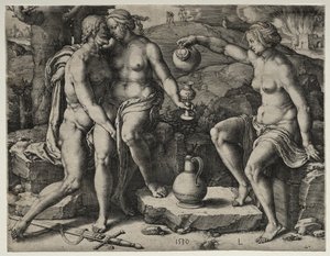Lût ve Kızları by Lucas van Leyden